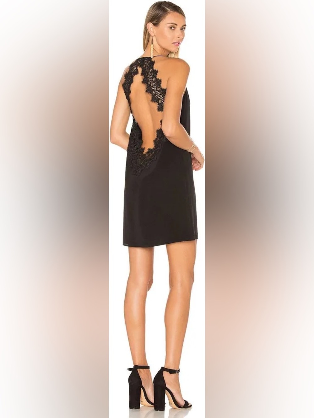 Cami NYC Black Lace-Back Mini Dress